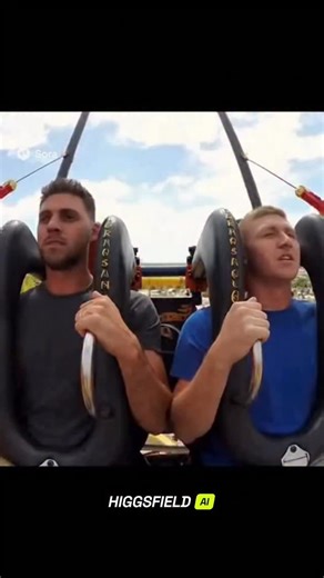 Ai | Creator | Content on Instagram: "Slingshot ride gone very wrong. The slingshot launched — but only one guy took off, like his seat just gave up on physics. The other guy’s face? Pure shock. No one knows what failed — the mechanics or the universe — but thankfully, everyone’s alive. Still, that was one hell of a launch. 😳🎡 #what #wtf #really #shit #no #park #funnyvideo #oops #extreme #viralclip #ai #sora2 #amusement"