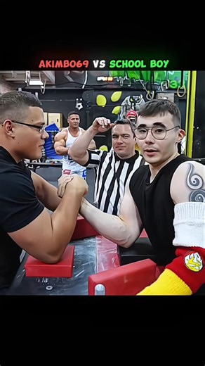 😱AKIMBO69 VS SCHOOL BOY REVENGE #armwrestling #armwrestlingworkout