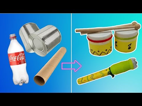 Manualidad cómo hacer instrumentos musicales ♻️ 🥁