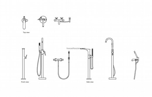 Bathtub Faucets - Free CAD Drawings