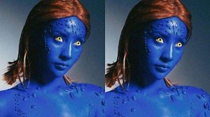 Anya Geraldine Cosplay jadi Mystique X-Men di Momen Halloween, Butuh Waktu 3 Jam untuk Pengecatan - Tribunnews.com