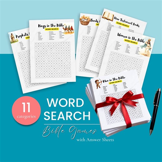 Word Search Printable Pack • Bible Games and Quizzes • Scripture Made Easy• Kids Church Activity • Christian Classroom • Entertainment - Etsy