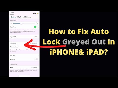 How to Fix Auto Lock Greyed Out in iPHONE & iPAD?
