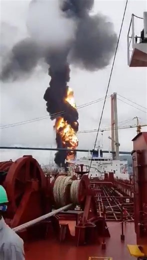 Fire 🔥 Disaster 😢😢 Sail Marine #offshore #navy #marineworld #merchantnavy #ship #sailing #voyage #sailboat #engineer #ocean #sealife #maritime #navigation #sailor #marine #Seafarer #lifeatsea ⚓ | Sail Marine
