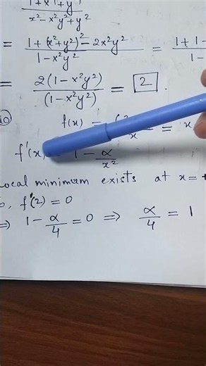 Maxima & Minima #Find alpha #Local minimum