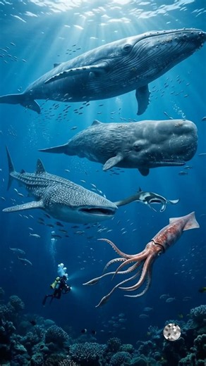 🐋 5 Giants of the Ocean in One Epic Journey 🌊 #shorts #explore