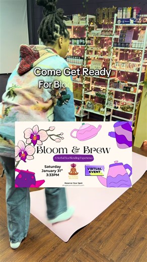 We’re not just making tea… we’re blending intention. 🌿🫖✨ At Bloom & Brew you’ll learn how to create your own immunity, hair/skin/nails, heart health, and feminine health tea…while slowing down and reconnecting with plants the way nature intended. Soft life. Strong body. Intentional sips. 🌸💜 Reserve your spot and come bloom with us. #KosmicBloom #BloomAndBrew #HerbalHealing #TeaBlending #Bloomers