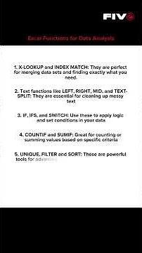 New to Data Analysis? Learn These Excel Functions First