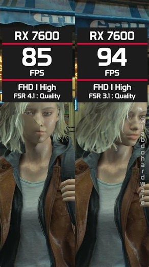RX 7600 FSR 4.1 vs FSR 3.1 Resident Evil 9 benchmark #benchmark #gaming