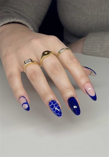 Midnight blue acrylic infill with sculpted detail and negative space accents. Bold. Polished. Intentional. 💅🏾 #viral #fyp #foryoupage❤️❤️ #nails #london