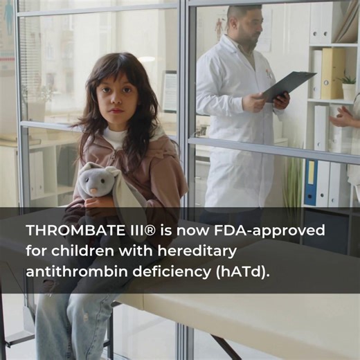 🎉 Big news for families affected by hereditary antithrombin deficiency (hATd). Announced yesterday, the FDA approved a major update to THROMBATE III® — making it the only antithrombin concentrate approved for both adult and children living with hATd. hATd is a rare, often undiagnosed inherited condition that greatly increases the risk of dangerous blood clots, including in children and teens. Last year, NBCA hosted a webinar with hematologist Dr. George Rodgers, who shared his research and emph
