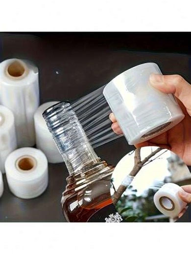 1 Roll Of No-Heat Transparent Stretch Wrap Film - Suitable For Bottle And Container Sealing. This Lightweight PE Wrap Film Can Form A Leak-Proof Seal To Keep Bottles And Containers Fresh Without Leakage. Made Of Materials To Reduce Single-Use Plastic Waste, Long-Term Use With No Residue. Suitable For Cosmetics. | SHEIN