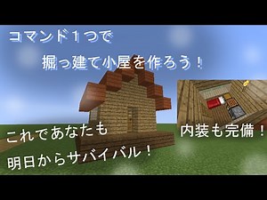 マインクラフトのコマンドで掘っ建て小屋をつくろう！