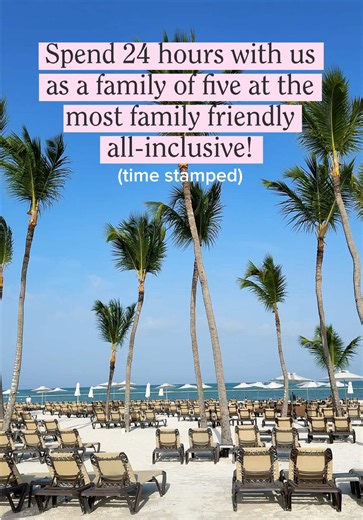 Spend 24 hours with us at the resort that made us all-inclusive people. 🌴 Hyatt Ziva Cap Cana was our family of 5’s first all-inclusive, and we LOVED it: Coffee bar, breakfast burritos, club pool, beach volleyball, poolside pizza, soft serve, water aerobics, water park, swim-up bar, pasta dinner, sports bar, nightly shows… Truly one of the most family-friendly resorts we’ve ever visited. Full trip recap podcast episode is linked in my bio, or search Trip Tales Hyatt Ziva Cap Cana wherever you l