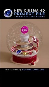 Cinema 4D Snowglobe 🎄 C4D + Redshift Project File