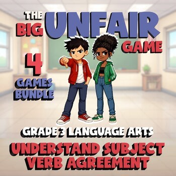 4 BIG UNFAIR ELA Games - Understand Subject Verb Agreement - Grade 3