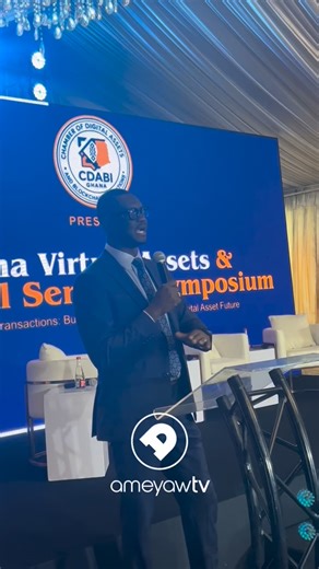 Owuraku Asare, Head of FinTech and Virtual Assets at the Bank of Ghana, speaks on policy—covering monetary stability, payment systems oversight, settlement finality, and supervisory coordination—at the Ghana Virtual Assets & Financial Services Symposium hosted by the The Chamber of Digital Assets & Blockchain Innovation (CDABI) at the Mövenpick Ambassador Hotel Accra. #ameyawtv | Ameyaw TV