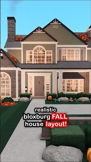 FREE 2 Story Bloxburg FALL House Layout! #bloxburg #roblox #shorts #robloxbloxburg