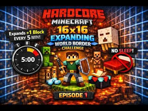 S01E01 Minecraft Hardcore Expanding World Border Challenge (No Cuts) - Can We Survive 100 Days?!?