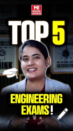 Curious about the top engineering exams? Check out this informative video that breaks it down for you! #MADEEASY #EngineeringExam #CompetitiveExams #concept #GATE #ESE #UPSC #SSCJE #ISRO #BARC | MADE EASY