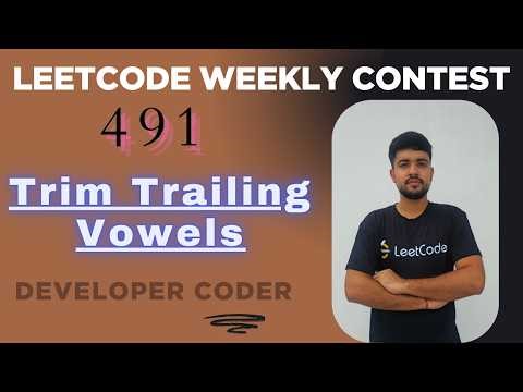 Trim Trailing Vowels | LeetCode 3856 | Weekly Contest 491 | Java | Developer Coder