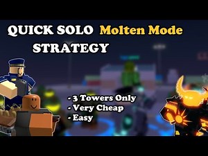 QUICK Solo Molten Mode Triumph With 3 Towers Only || Tower Defense Simulator