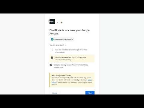 DiariAI - Google OAuth Verification Demo