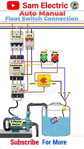 Float Switch Wiring with Contactor #shorts #short #shortsfeed #electrical #connection #housewiring