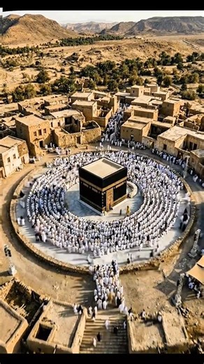 Ancient Kaaba Construction in Desert#allah #mosquelover #beforeandafter #viral #masjid #khanakaba