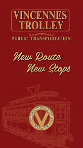 99 reactions · 17 shares | Where will the Trolley go next?  Starting May 20, you can find the Vincennes Trolley driving a new route with 7 new stops, including Gregg Park at Rainbow Beach and Jamestown Apartments. Air-conditioned, wheelchair accessible, and always FREE!  Monday through Friday: 7AM - 7PM  Saturdays: 9AM - 3PM Check out our new route map and plan your ride today: vincennesymca.org/transportation/trolley | Vincennes Trolley | Facebook