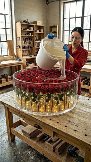 Wow, look at this flowery coffee table! #shorts #diy #epoxy #timelapse #satisfying #relax