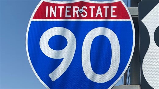 Traffic detour on I-90 east in Bozeman