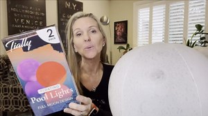 TIALLY Floating Pool Lights Solar Powered - 16" Full Moon Inflatable Solar Pool Lights that Float, Floating Pool Light Ball for Swimming Pools, Pool Party and Wedding - Pool Decorations Outdoor 1 Pack