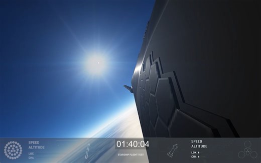 【KSP】SpaceX星舰从近地轨道再入到着陆全过程直播录像_机配字幕版