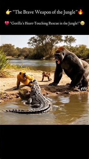 🔥The Brave Gorilla’s Heart-Touching Rescue — Risked His Life to Save the Monkey!”