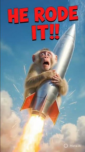 Monkey Jumps on Firework… AND RIDES IT 💥🐒