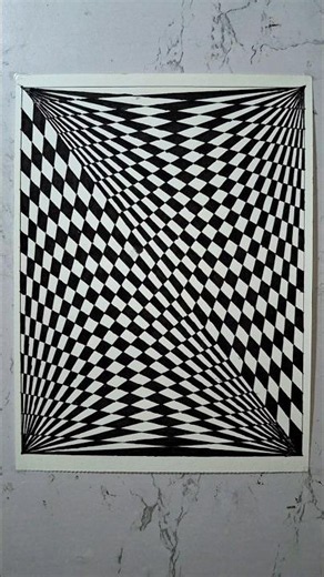 Mesmerizing Optical Illusion Drawing 🤯 Easy Geometric Line Art #shorts