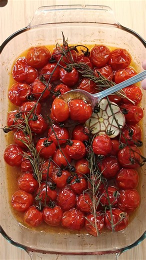 TOMATES CHERRI ASADOS 🍅 #shorts #recetas