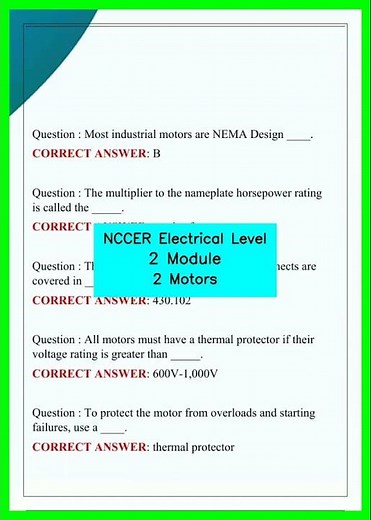 NCCER Electrical Level 2 Module 2 Motors video