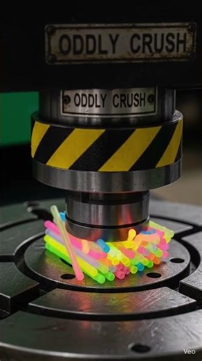 Hydraulic Press vs Glow Sticks 🌈💥 | Insane Liquid Explosion #shorts