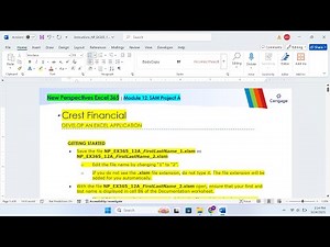 New Perspectives Excel 365 Module 12 SAM Project A Crest Financial | NP_EX365_12A