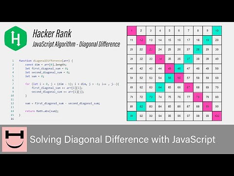 Solving Hackerrank's Diagonal Difference Problem Using JavaScript