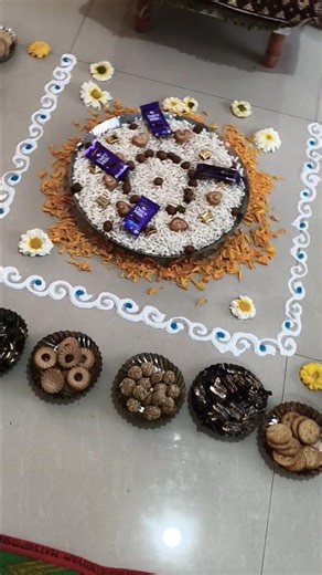 Bornhan Special rangoli design 💫 #rangoli #yt #rangolidesigns #bornhan #festival #ytshorts #shorts