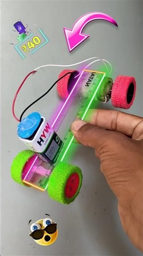 Dc Mini Motor 3D Car 🚗Toy! 9V #youtubeshorts #viralshort #shortsfeed #minimoto