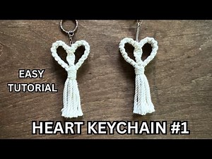 Easy Heart Keychain #1 | Beginner-Friendly Macrame Tutorial