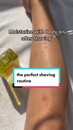 The perfect shaving routine for silky smooth legs free of razor bumps🫶 #shavingtips #shavingroutine #shavinghacks #exfoliateyourskin #bodycaretips #bodyoilsarebetter