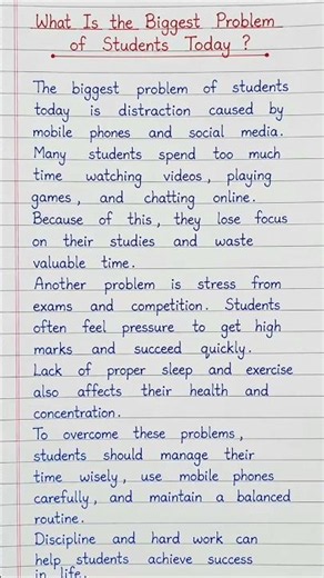 What Is the Biggest Problem of Students Today? | English Essay