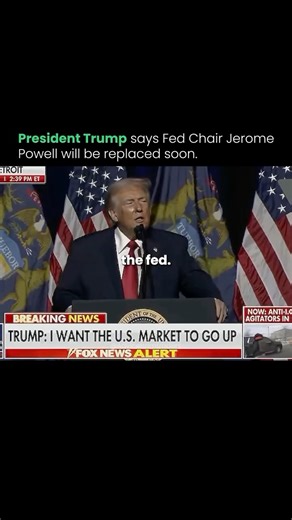 Advice from traders on Instagram: "President Trump announced plans to replace Fed Chair Jerome Powell soon, stating ‘That jerk will be gone soon’ during a Detroit speech. The move ties to rate policy disputes and a DOJ investigation, raising questions on Fed independence as Powell’s term nears its May end.” Follow @advicefromtraders for daily trading & finance insights!"