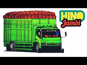 🛑Truk HINO Style Jambi, Cara menggambar Truk #herukwinarko #truck #trukganteng