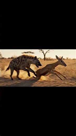 Unstoppable Hunter: Watch This Hyena Catch Its Prey #Shorts